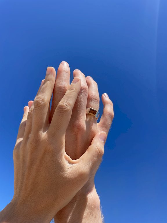 Ring Gold, Silber, Citrin, Aquamarin